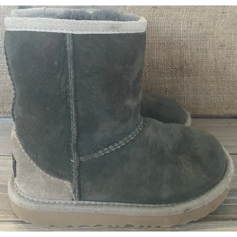 UGG Dark Brown Booties Fur Lined‎ Baby Boy Size 10 Comfort